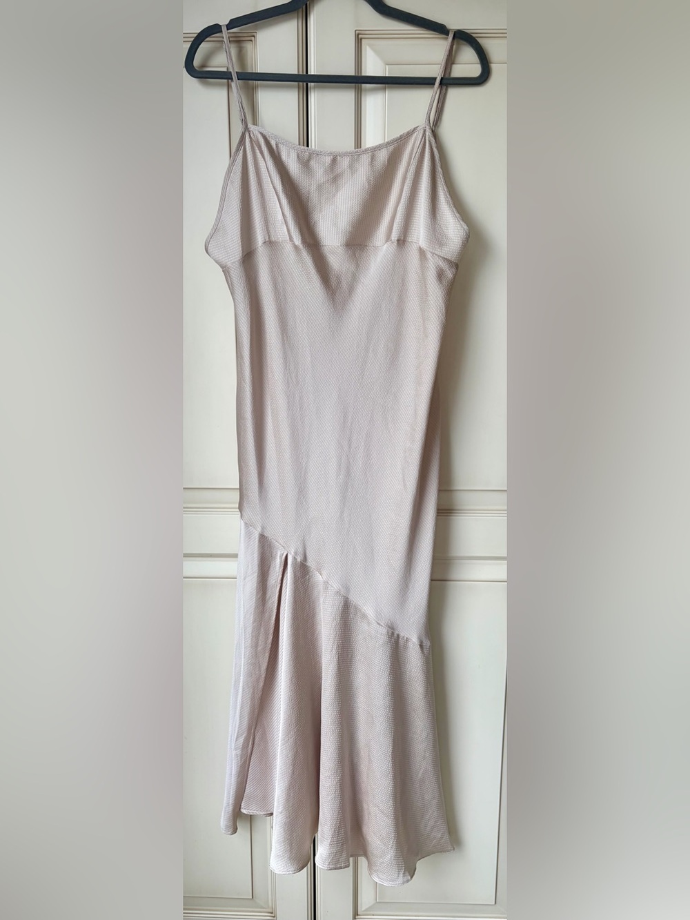 Free People Intimately Champagne Textured Asymmetric Slip dress/nightie medium